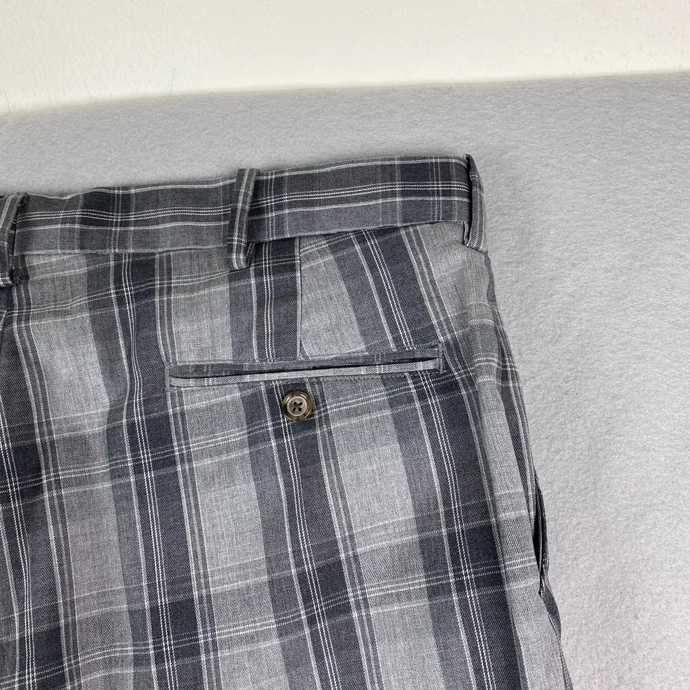 Polo Golf Ralph Lauren Pants Mens 36x30 Wool Gray Plaid stretch